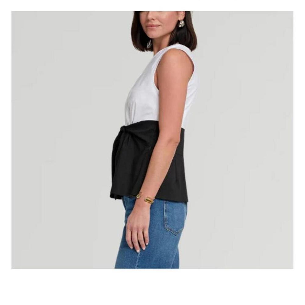 NWT Hinson Wu Sleeveless Colorblock Top |Quiet Luxury Corpcore Light Academia - Picture 3 of 8